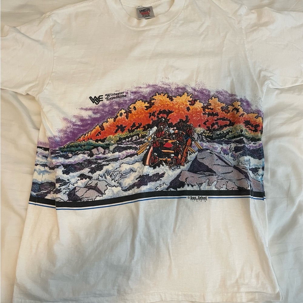 San Segal 1990 VTG SS Whitewater Rafting Size XL Shirt